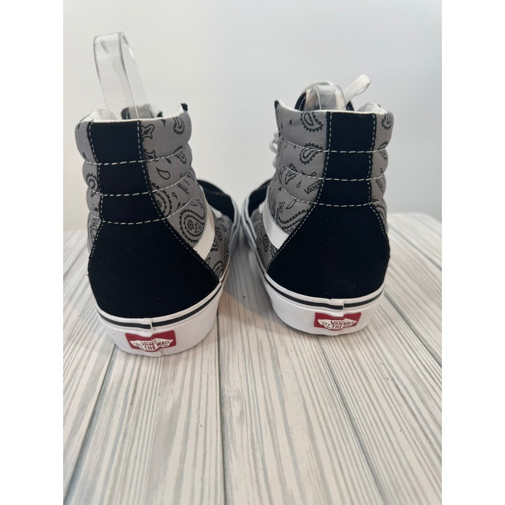 Vans Sk8-Hi Paisley Gray True White High Top Sneakers Skate Shoes Men's 11 - Picture 5 of 6